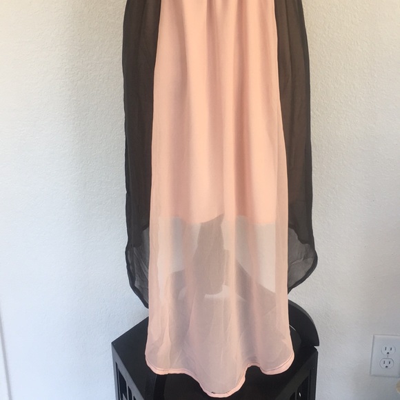 Rhapsody L Pink/Grey Hi Low Dress - Picture 6 of 7